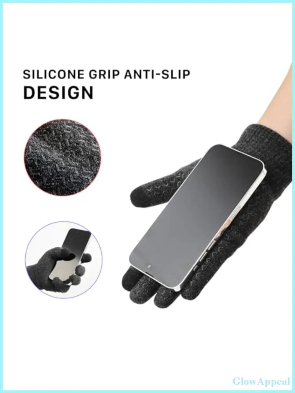 Thermal Fleece Liner Gloves Touchscreen Knit Winter Driving Skiing